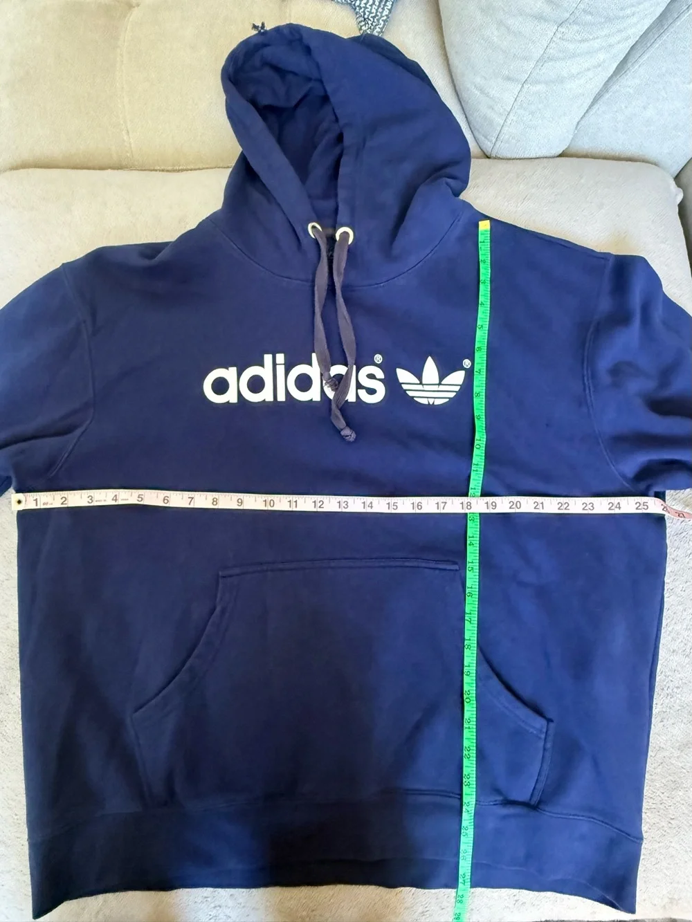 adidas Navy Blue Logo Pullover Hoodie Sweatshirt XXL